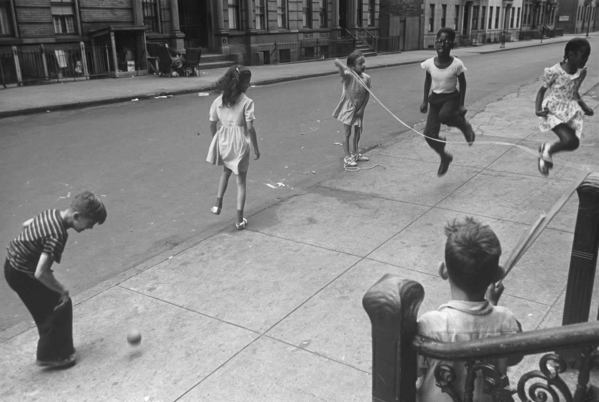 Children playing on a Brooklyn street, 1946